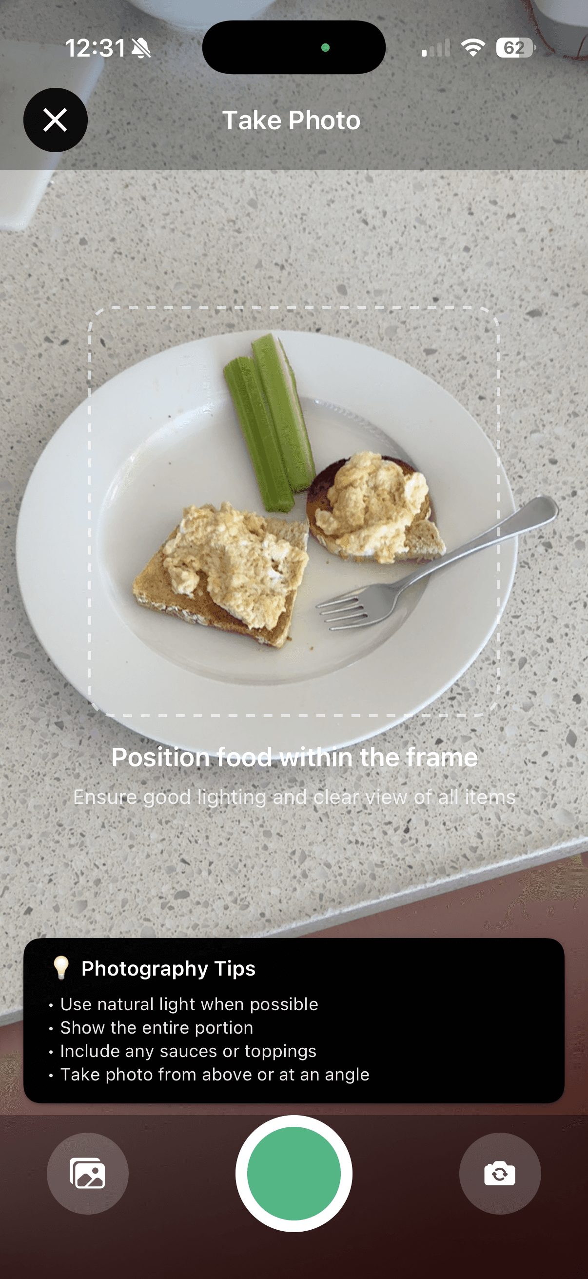 BurnBalance photo capture